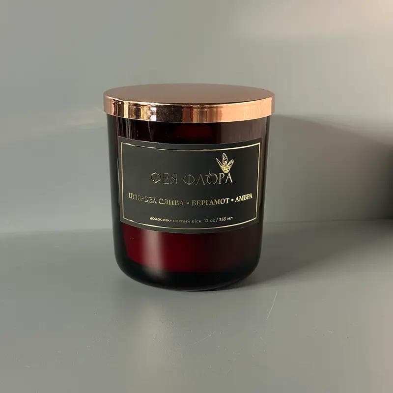 Свічка Фея Флора Цукрова слива- Бергамот- Амбра 355мл